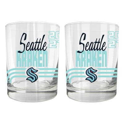 Seattle Kraken Two-Piece 12oz. Heritage Rocks Glass Set
