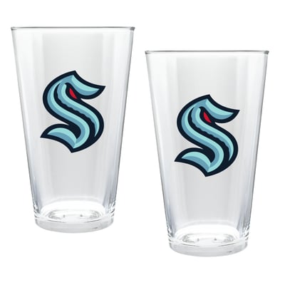 Seattle Kraken Two-Piece 16oz. Double Play Pint Glass Set