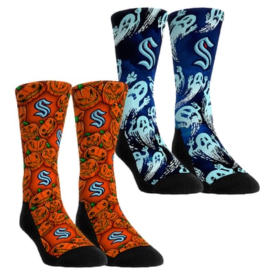  Seattle Kraken Rock Em Unisex Halloween Crew Socks 2-Pack Set - Orange