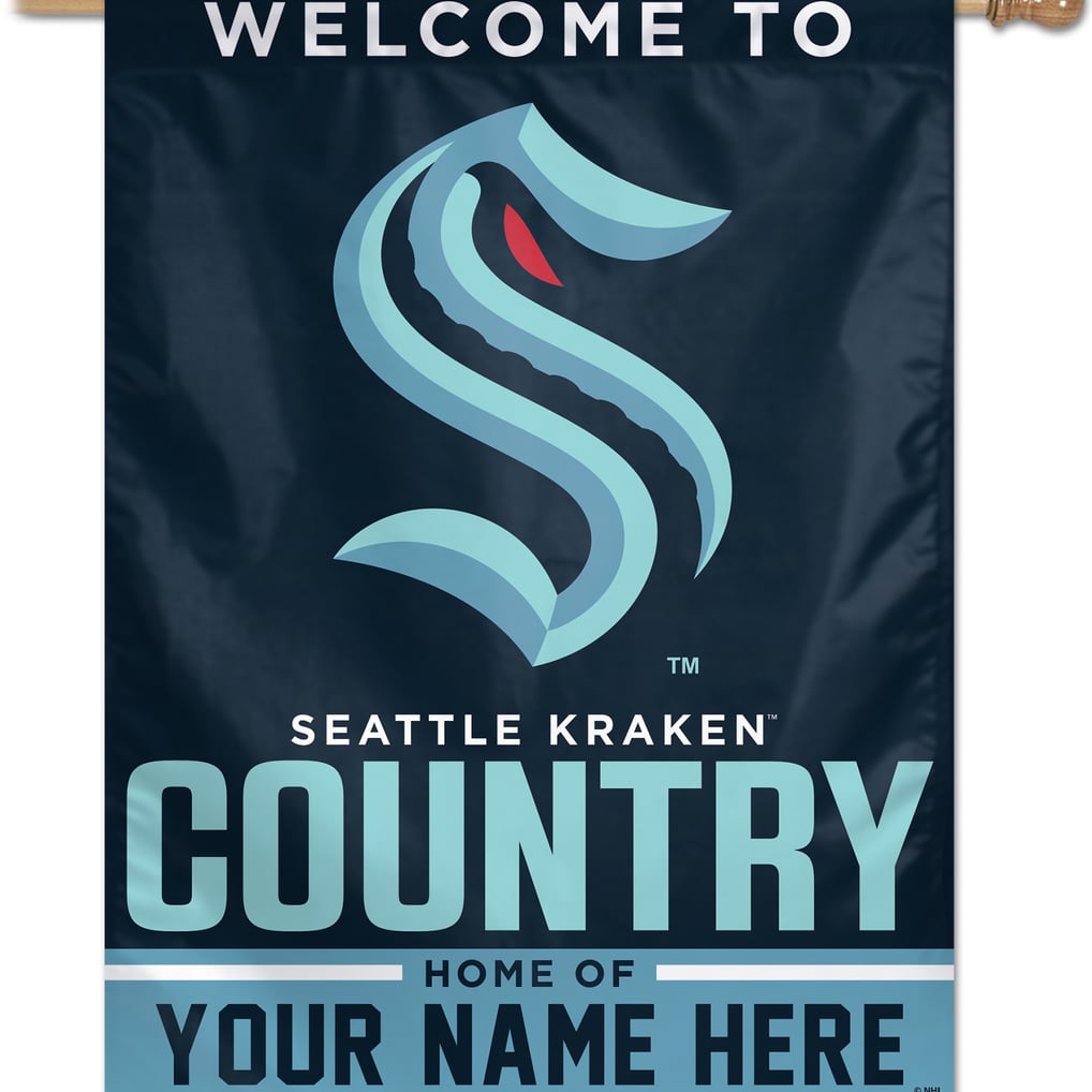 Seattle Kraken WinCraft Personalized 27'' x 37'' Single-Sided Vertical Banner