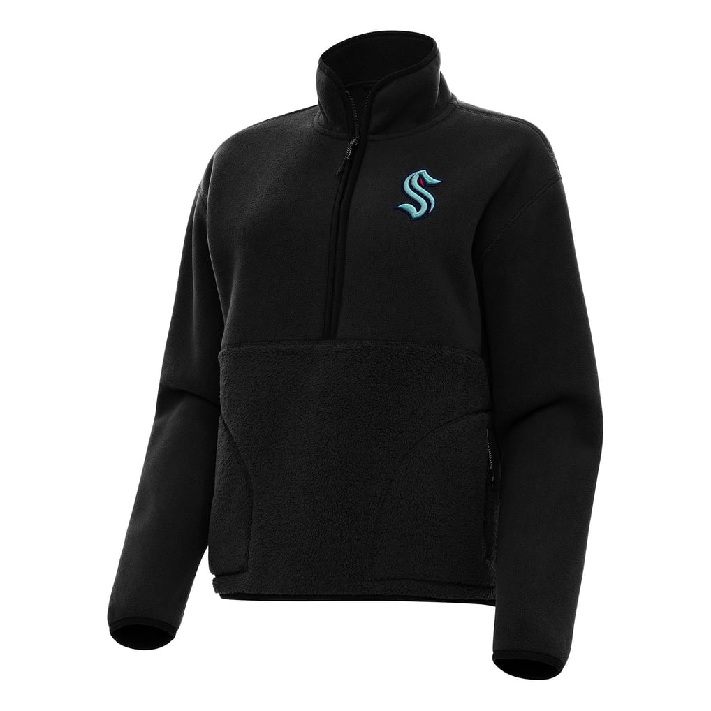 Seattle Kraken Antigua Women's Figure Half-Zip Pullover Sweatshirt - Black