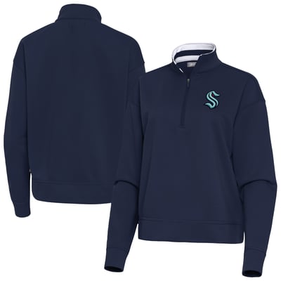 Seattle Kraken Antigua Women's Goddess Half-Zip Pullover - Deep Sea Blue