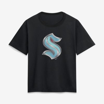 Seattle Kraken Women's Metallic Mascot T-Shirt - Black