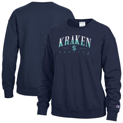 Seattle Kraken Champion Women's  Split Color Text Sweatshirt - Blue