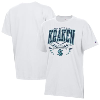 Seattle Kraken Champion Women's  Crossing Sticks Oversized T-Shirt - White