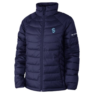  Seattle Kraken Columbia Women's Omni-Heat Powder Lite II Raglan Full-Zip Jacket - Deep Sea Blue