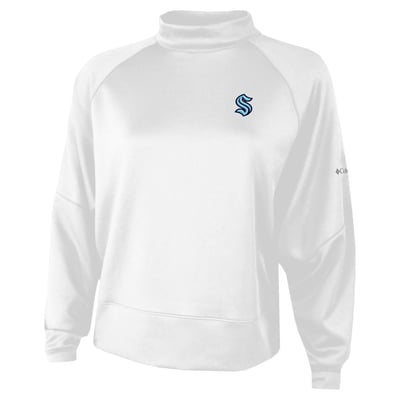  Seattle Kraken Columbia Women's Par Performance Mock Neck Raglan Dolman Sweatshirt - White