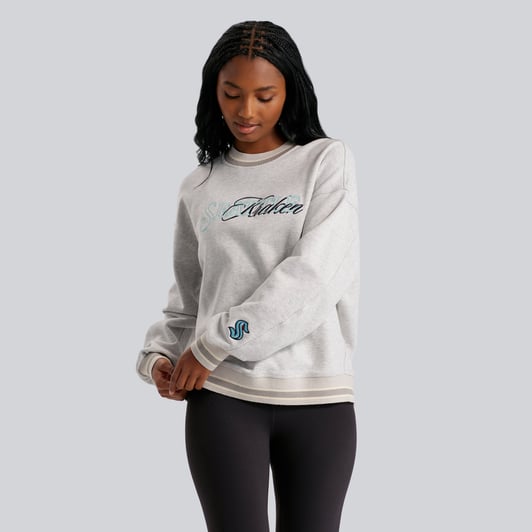 Seattle Kraken lululemon Women's Perfectly Oversized Hip-Length Ringer Sweatshirt - Heathered Core Ultra Light Grey