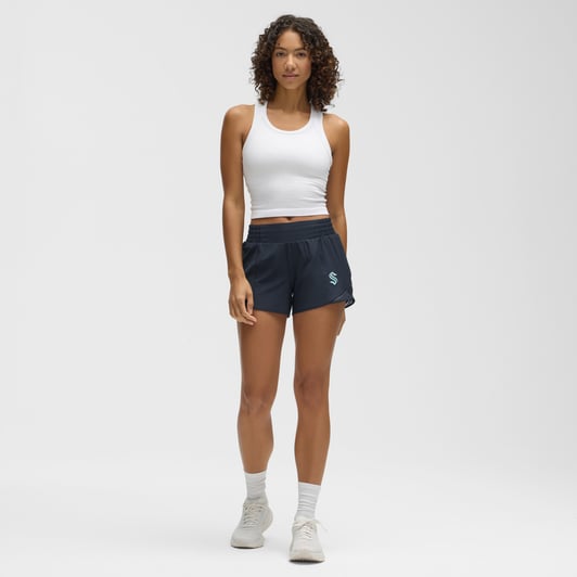 Seattle Kraken lululemon Women's Hotty Hot High-Rise Lined Short 4" - True Navy
