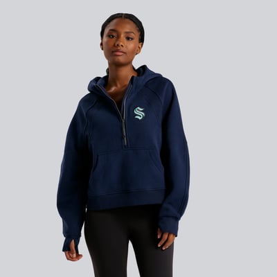 Seattle Kraken lululemon Women's Scuba Oversized Half-Zip Hoodie - True Navy