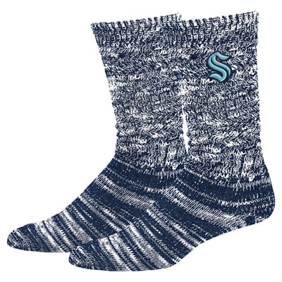  Seattle Kraken PRO Compression Women's Slouchy Slub Textured Boyfriend Socks - Deep Sea Blue