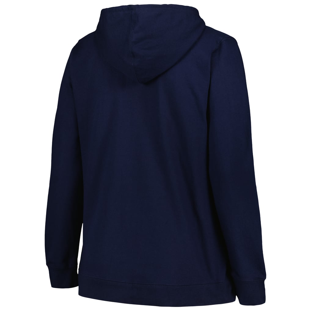 Seattle Kraken Profile Women's Plus Size Arch Over Logo Pullover Hoodie - Deep Sea Blue