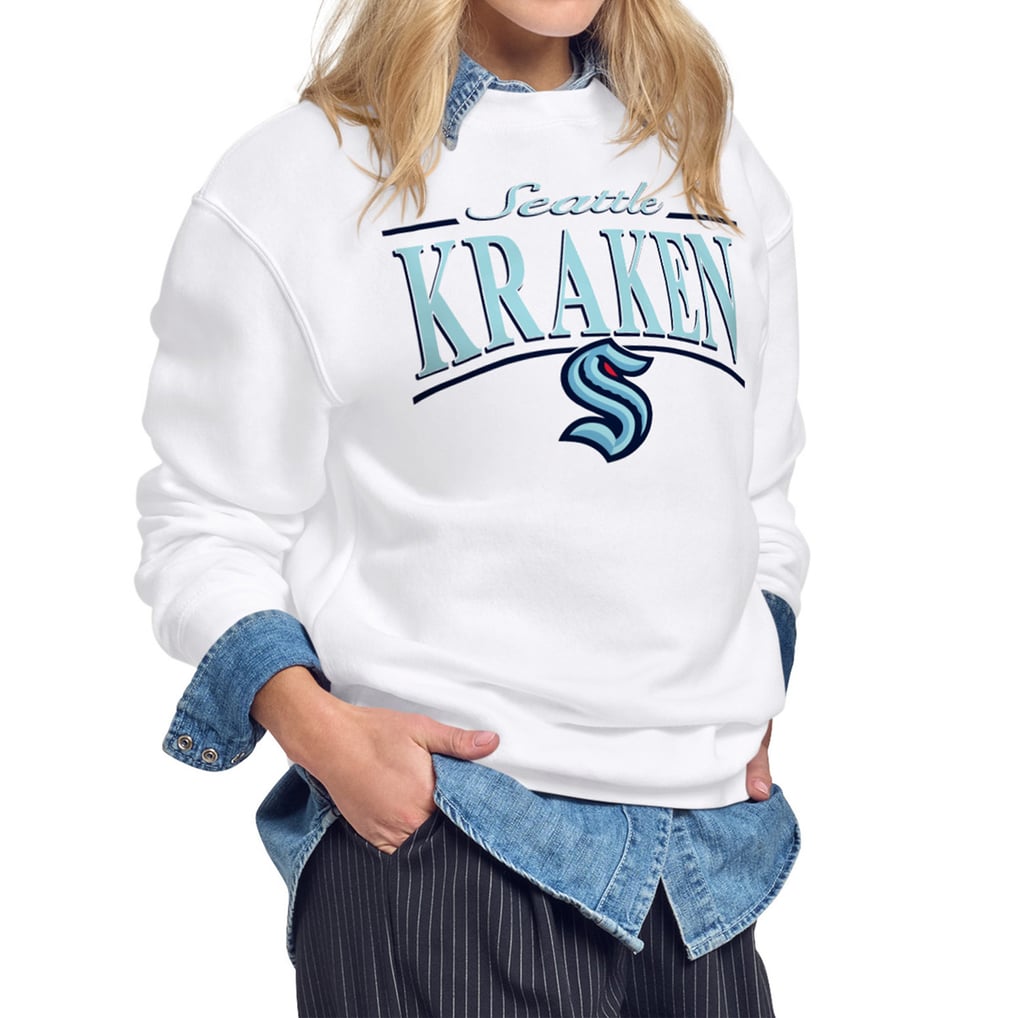 Seattle Kraken Starter Women's Arch Stripe Fleece Sweatshirt - White