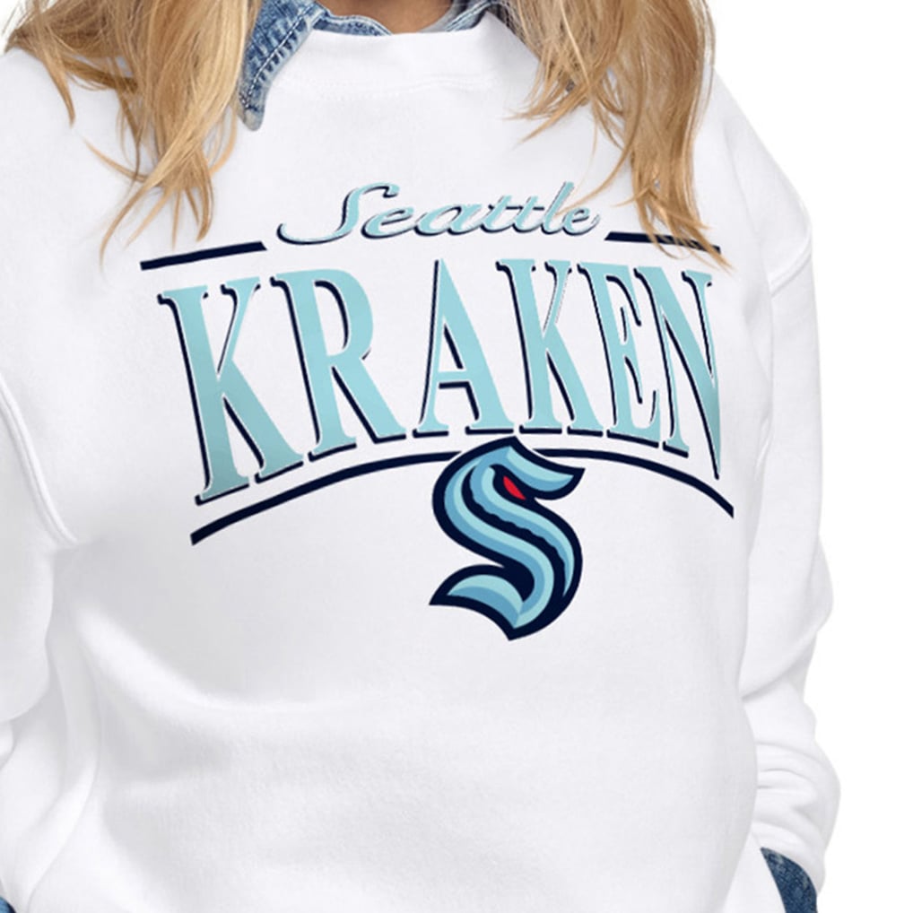 Seattle Kraken Starter Women's Arch Stripe Fleece Sweatshirt - White