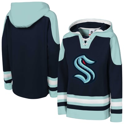 Seattle Kraken Youth Ageless Must Have Home V-Neck Pullover Hoodie - Deep Sea Blue