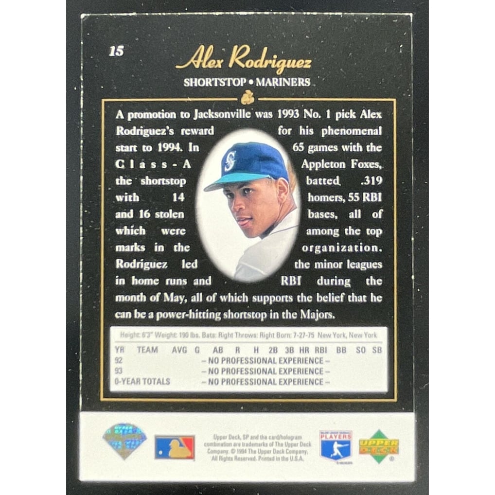 1994 SP #15 Alex Rodriguez RC