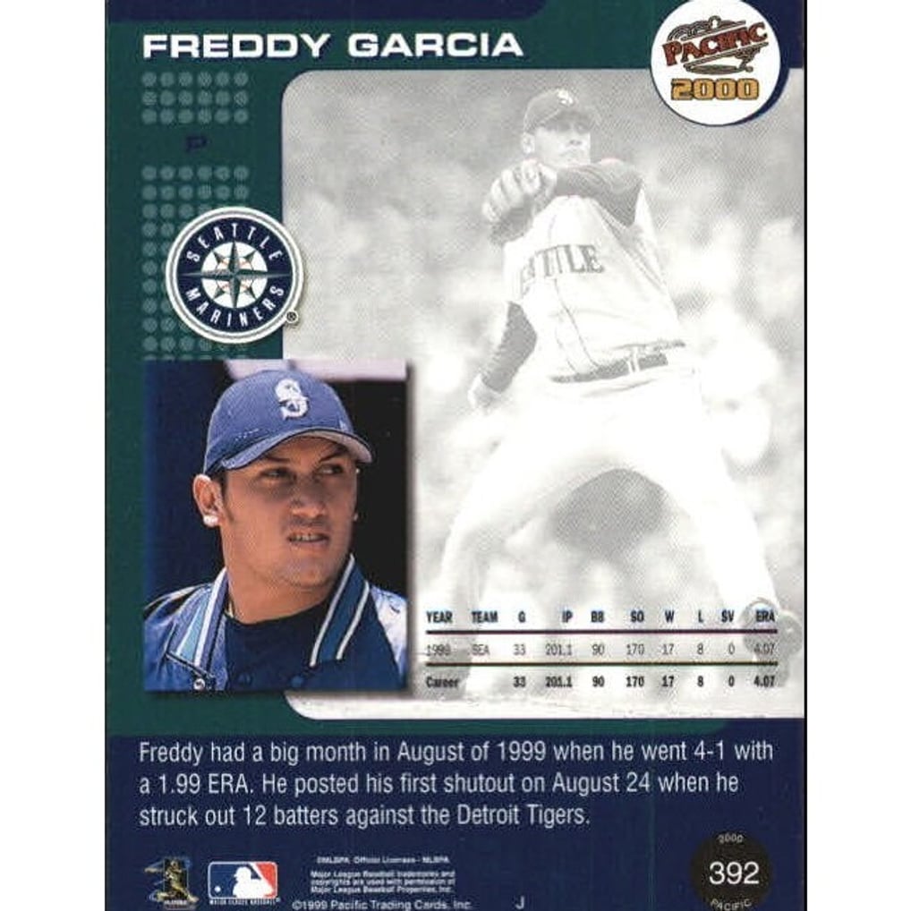 2000 Pacific Platinum Blue #392 Freddy Garcia*