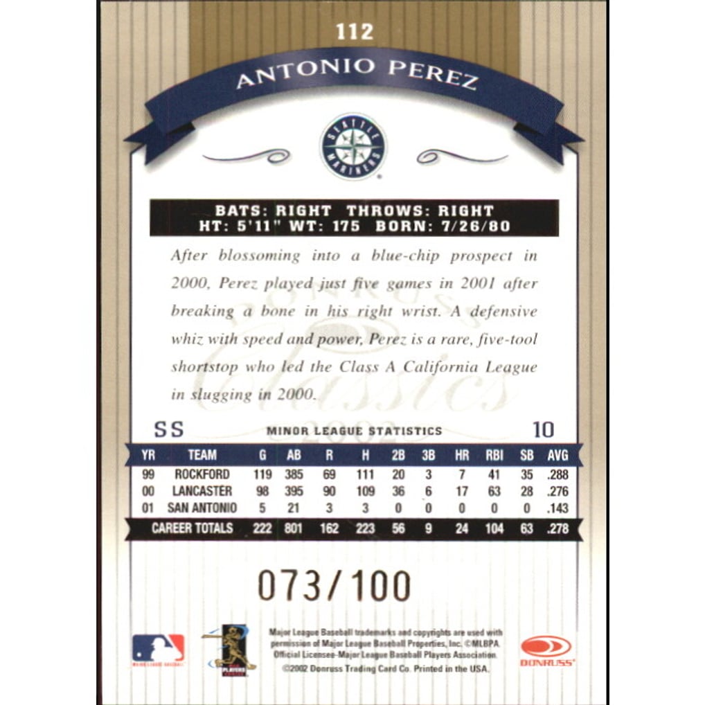 2002 Donruss Classics Timeless Tributes #112 Antonio Perez ROO