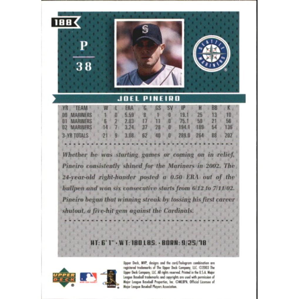 2003 Upper Deck MVP Black #188 Joel Piniero