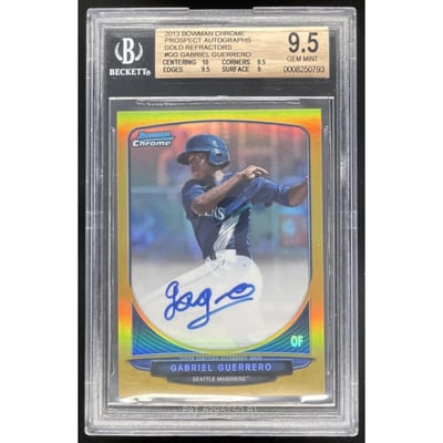 2013 Bowman Chrome Gold #BCP-GG Gabriel Guerrero Auto /50 BGS 9.5