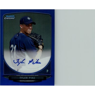 2013 Bowman Chrome Prospect Autographs Blue Refractors #TP Tyler Pike