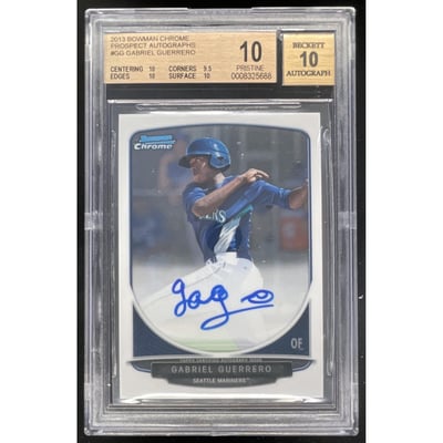 2013 Bowman Chrome Prospects Autographs #BCP-GG Gabriel Guerrero Auto BGS 10