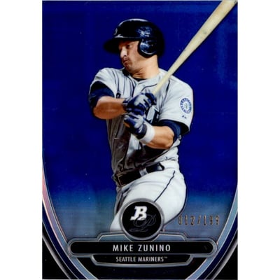 2013 Bowman Platinum Chrome Prospects Blue Refractors #BPCP11 Mike Zunino