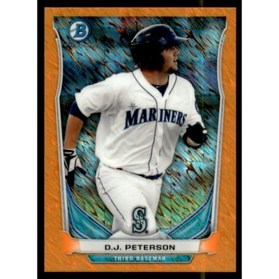 2014 Bowman Chrome Bowman Scout Top 5 Mini Orange Refractors #BMSM2 D.J. Peterson