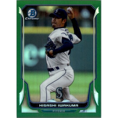 2014 Bowman Chrome Green Refractors #144 Hisashi Iwakuma