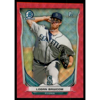 2014 Bowman Chrome Prospects Series 2 Pink Wave Refractors #BCP81 Logan Bawcom