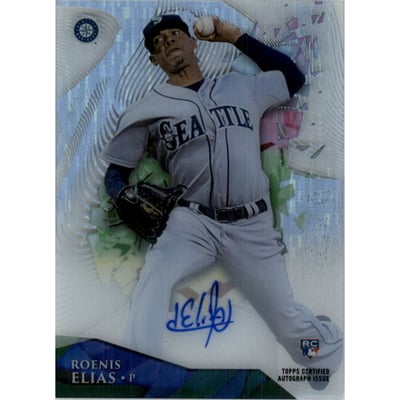 2014 Topps High Tek Autographs Disco Diffractor 50 #HTRE Roenis Elias