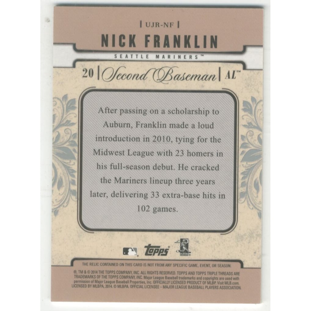2014 Topps Triple Threads Unity Relics #UJRNF Nick Franklin