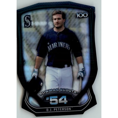 2015 Bowman Chrome Bowman Scouts Top 100 Die Cut #BTP54 D.J. Peterson