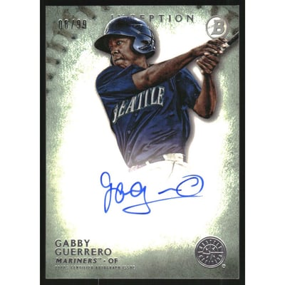2015 Bowman Inception Prospect Autographs Green #PAGG Gabby Guerrero