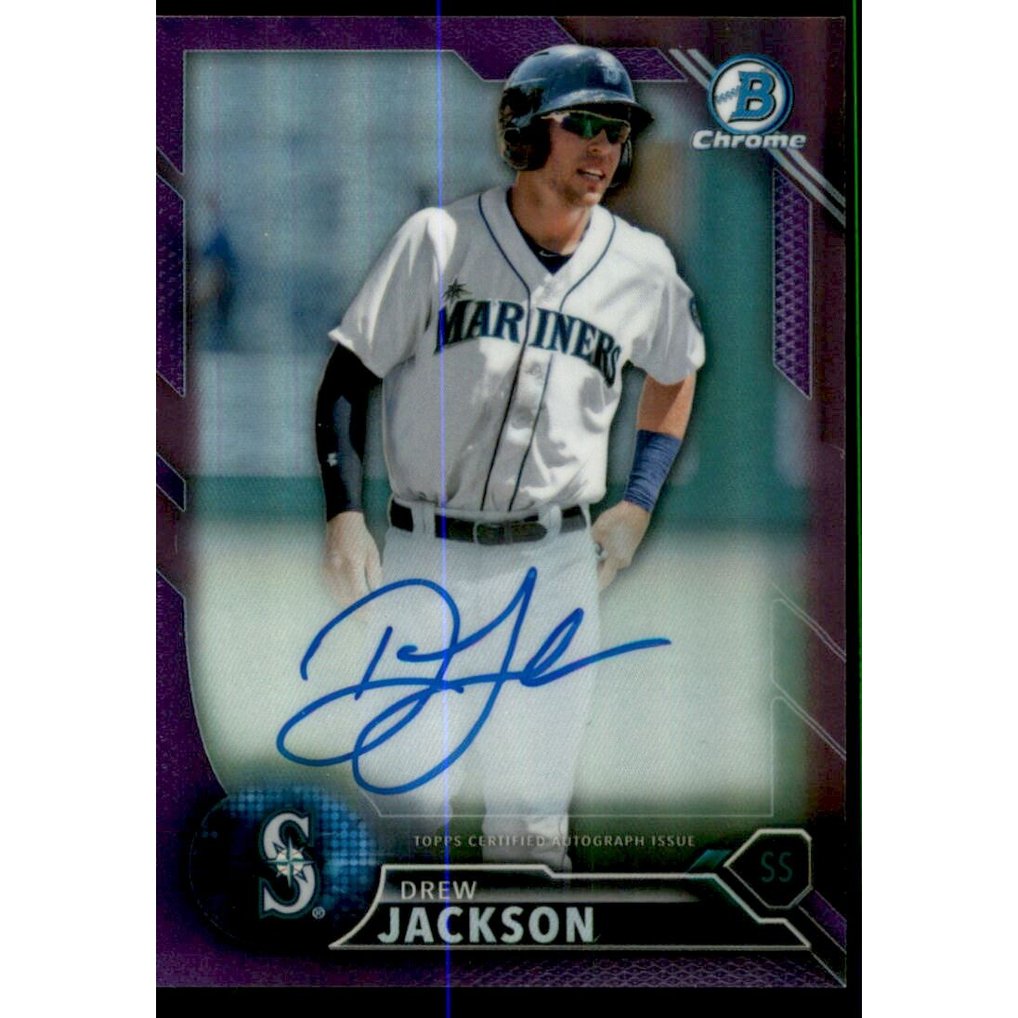 2016 Bowman Chrome Prospect Autographs Purple Refractors #CPADJ Drew Jackson