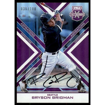 2016 Elite Extra Edition Autographs Aspirations Purple #18 Bryson Brigman/100