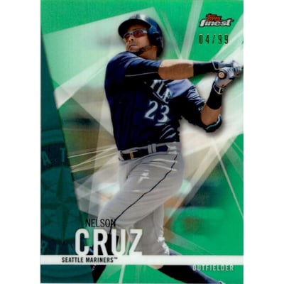 2017 Finest Green Refractors #63 Nelson Cruz