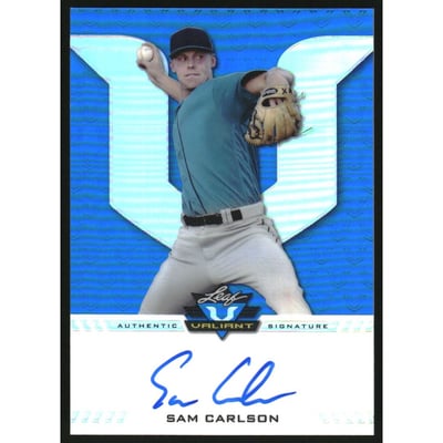 2017 Leaf Valiant Blue #BASC1 Sam Carlson