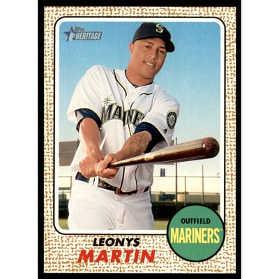 2017 Topps Heritage Bright Yellow Back #82 Leonys Martin