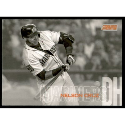2018 Stadium Club Black and White Orange Foil #207 Nelson Cruz