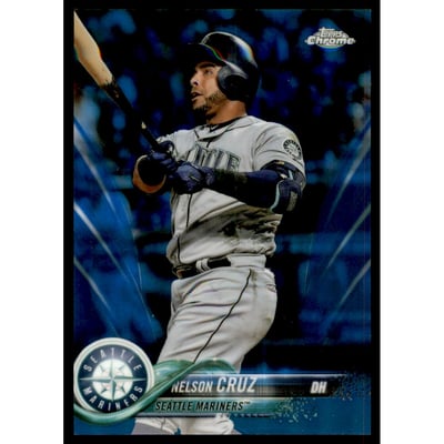 2018 Topps Chrome Blue Refractors #114 Nelson Cruz