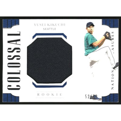 2019 Panini National Treasures Colossal Rookie Materials #26 Yusei Kikuchi/99