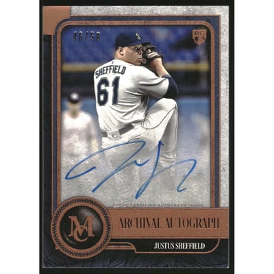 2019 Topps Museum Collection Archival Autographs Copper #AAJSH Justus Sheffield