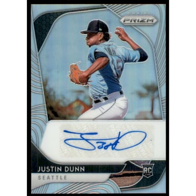 2020 Panini Prizm Rookie Autographs Prizms Silver #37 Justin Dunn
