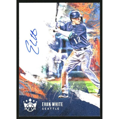 2021 Diamond Kings DK Signatures Holo Silver #49 Evan White