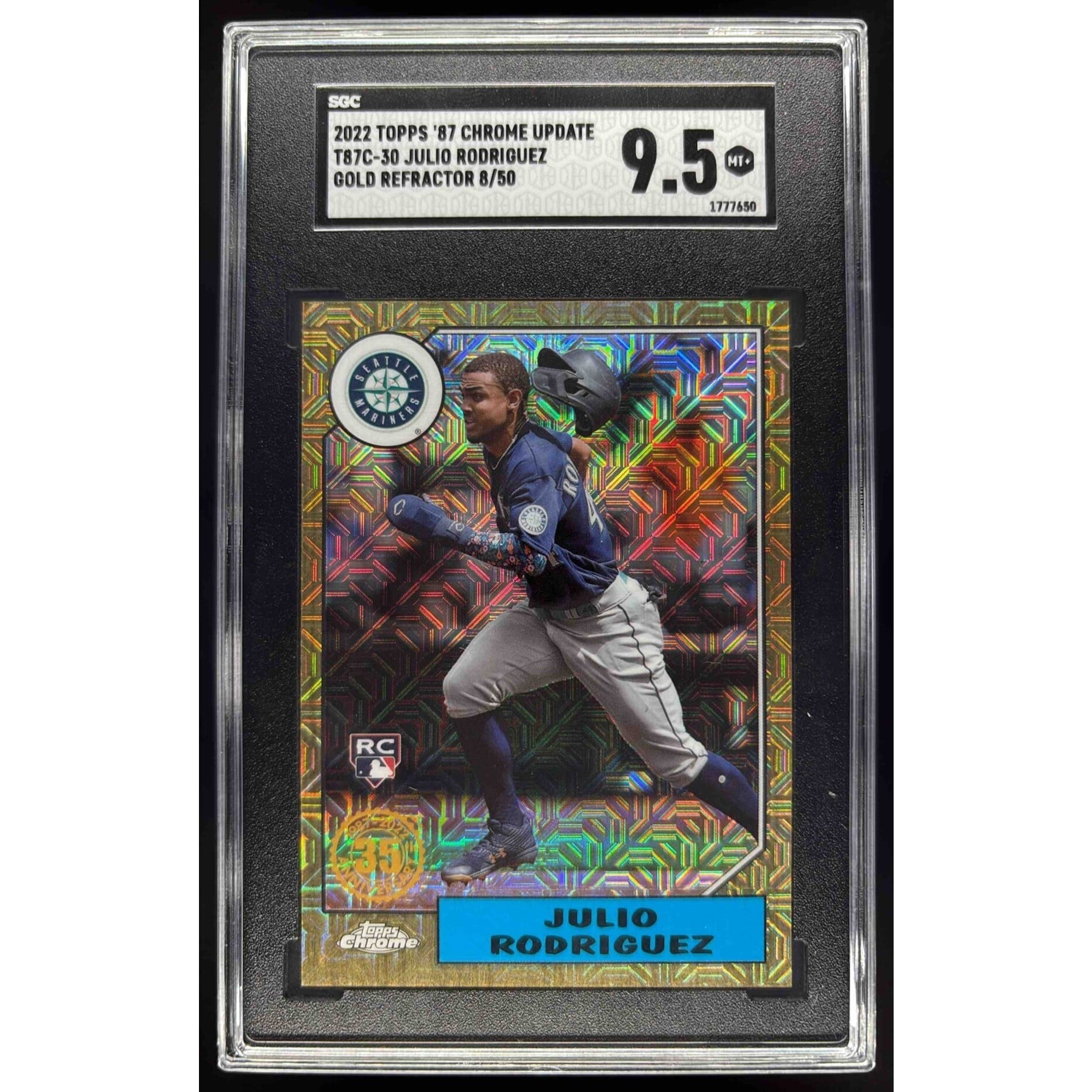 2022 Topps Update 1987 Chrome Silver Packs Gold Julio Rodriguez RC 