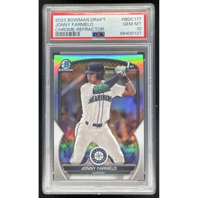 2023 Bowman Draft Chrome Refractor #BDC-177 Jonny Farmelo RC PSA 10