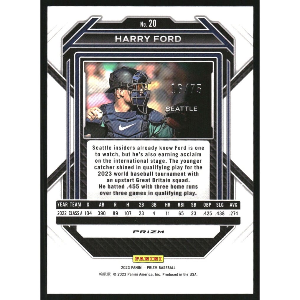 2023 Panini Prizm Prizms Green Scope #20 Harry Ford