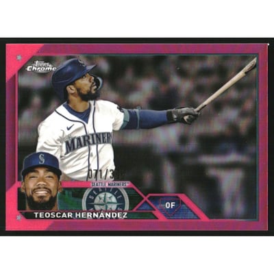 2023 Topps Chrome Magenta Refractors #63 Teoscar Hernandez