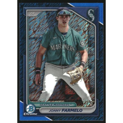2024 Bowman Chrome Prospects Blue Shimmer Refractors #BCP147 Jonny Farmelo